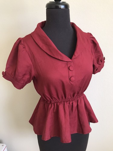 Banned apparel burgundy peplum - banned,