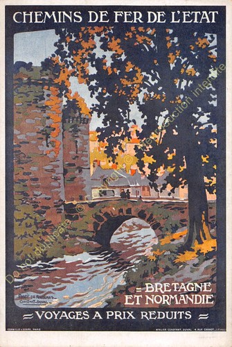 Cpa affiche chemins - affiche, de