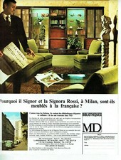 Publicité Advertising 0122  1970  meubles bibliothéques MD  meublés Milan