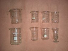 Lot de 8 bechers 250 ml 100 ml 30 cc gradués matériel de chimie laboratoire déco