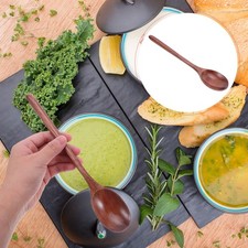  Lot de 6 cuillères japonaises en bois : cuillères à café à long manche pour