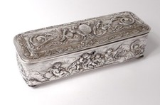 Boîte coffret métal argenté