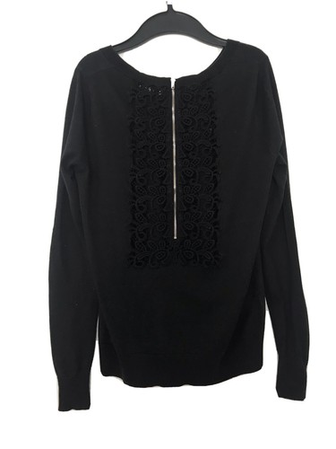 Pull noir sandro dos dentelle - pull,