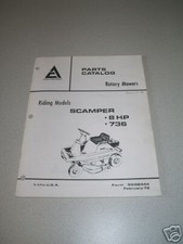 Allis Chalmers Scamper 8HP & 736 Mower Parts Catalog