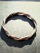 Ancien Bracelet Jonc Metal Argenter Créateur Artisanal Art deco torsadé 