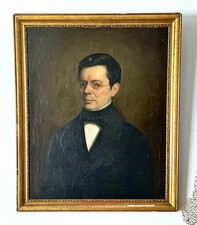 Ancien tableau portrait XIX 19