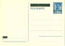 Luxembourg 1940 Postal stationery Queen Grand Duchess Charlotte overprint 6 Rpf