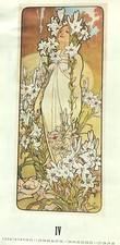A. MUCHA poster, affiche "le Lys" format 33x63cm (élément de calendrier 2009)