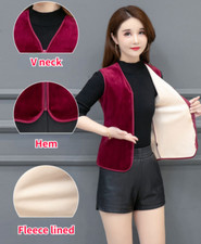 Femme Polaire Gilet Velours Gilet Veste Gilet Chaud Hiver Thermique Débardeur