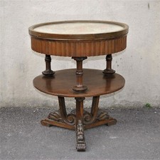 Table / guéridon En Bois Et tissu peint , Art Déco, XXème Siècle