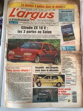 L'ARGUS du 11/06/1992; Les cotes de 1985 à 1991/ Citroën ZX 16 V/ Auriol Acropol