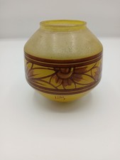 Legras, Vase globulaire en verre jaune