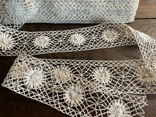 DENTELLE AUX FUSEAUX vendu au mètre - Bobbin Lace - début XXème - Lin écru  -H1