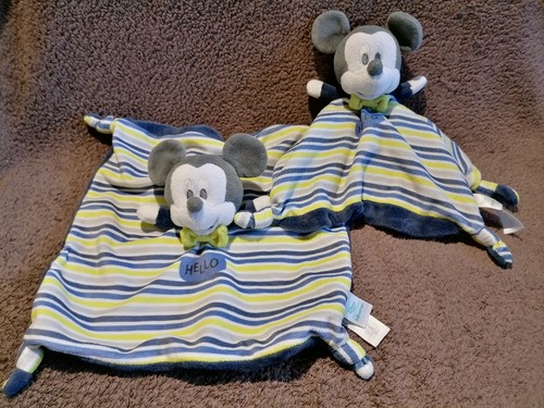 Doudou plat mickey bleu - plat,