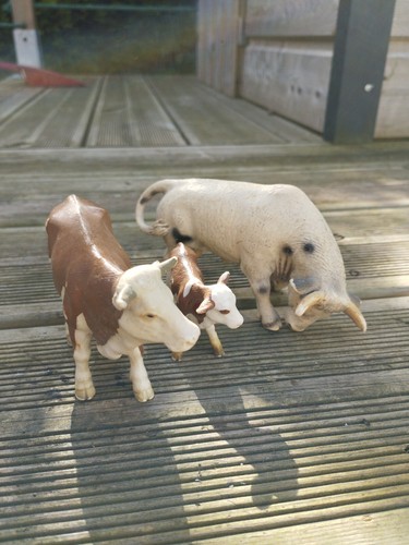 Lot ferme schleich taureau - ferme,