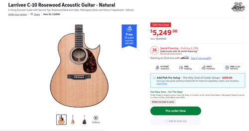 Larrivée acoustic guitar - acoustic,