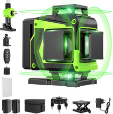 Niveau Laser 4D 360° Autonivelant 16 Lignes Vert Télécommande Pro Chantier