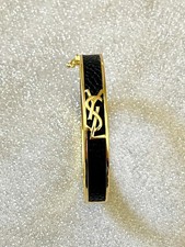 Yves Saint Laurent Bangle Leather Gold Metal Saint Laurent