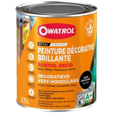OWATROL - Peint.Rustol deco antirouille 0.75l noir profond ral 9005