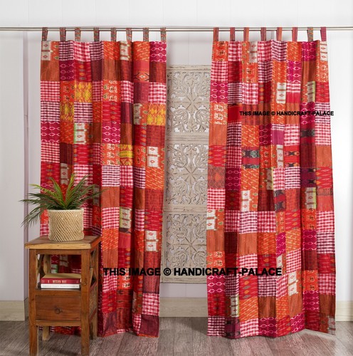 Rouge indien vieux sari - 2,