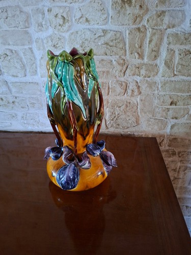 Vase barbotine fin xixeme - barbotine,
