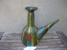 poron catalan en verre soufflé cul rentrant verrerie languedoc peinte 20cm