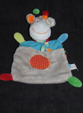 Doudou SIMBA TOYS NICOTOY KIABI Girafe plat rond  rectangle vache écharpe rayé