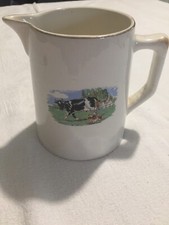 pichet ancien decor vache et chien