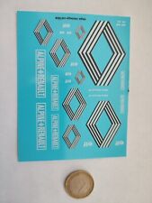 DECALCOMANIE DECALS RENAULT ALPINE A110 1/43 1/24 1/18