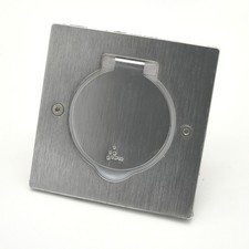 Legrand de Prise de Sol Simple avec Platine Inox inox brossé Carrée,