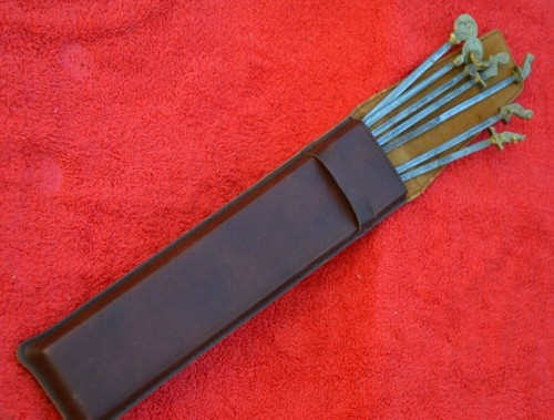 Sept brochettes fer - , laiton