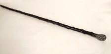 Canne ancienne pommeau étain