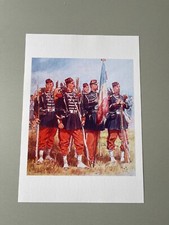 affiche : porte drapeau et sa garde d'un régiment d'infanterie française 1870