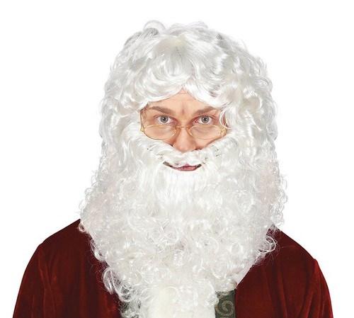 Perruque barbe blanche deluxe - perruque,