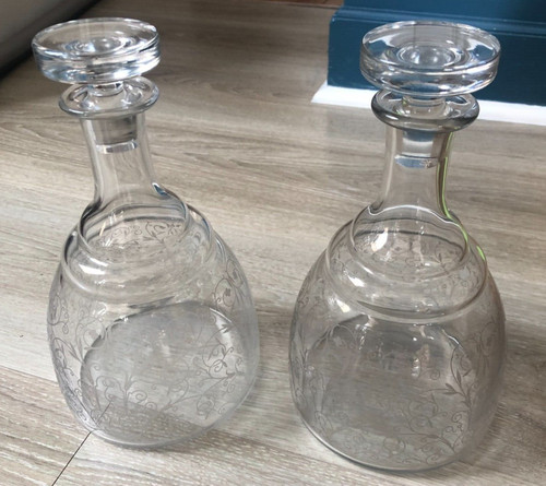 Lot carafes cristal gravé - lot,