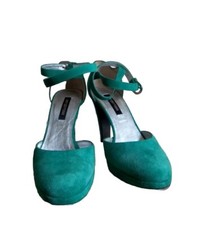 Chaussures SERGIO ROSSI neuves taille 37 vertes en daim magnifiques avec patin