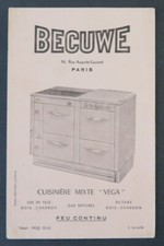 Buvard BECUWE Cuisinière mixte VEGA four feu continu PARIS Blotter