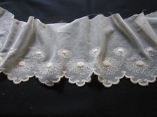 Ancien coupon de tulle brodé