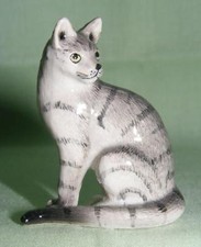 Klima Miniature Porcelain Animal Figure Tabby Cat Sitting M115