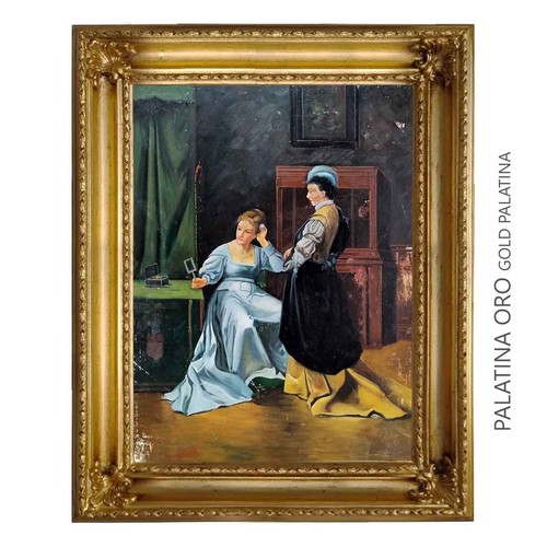 Cadre huile sur toile peint - cadre, à