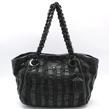 Prada Sac à bandoulière wave en tissu pocono noir nappa BR3998 64516668