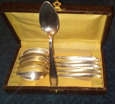 Ecrin avec 6 cuilleres à café en metal argenté DEETJEN