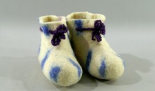  CHAUSSONS  EN FEUTRE MANUEL pour bébé,  Mongolie, 12 cm, 6-12 mois