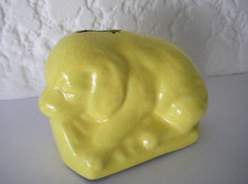 ancienne TIRELIRE à casser chien couché, barbotine Orchies saint clément onnaing