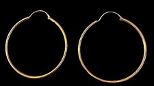 GRANDS ANNEAUX D'OREILLES PLAQUÉES OR POINÇON POUR OREILLES PERCÉES 5,3 cm