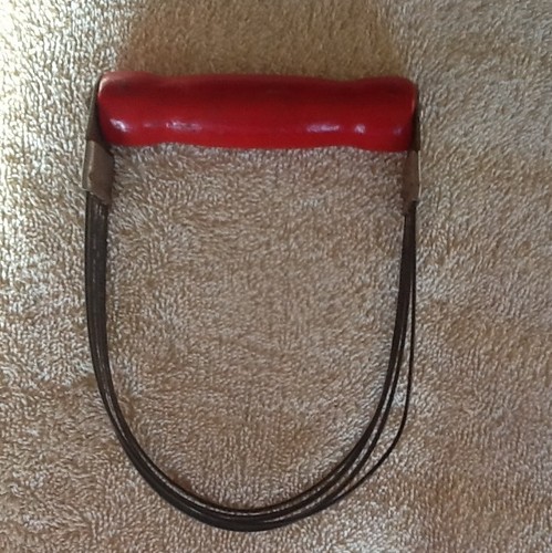Vintage red wooden handled - wooden,