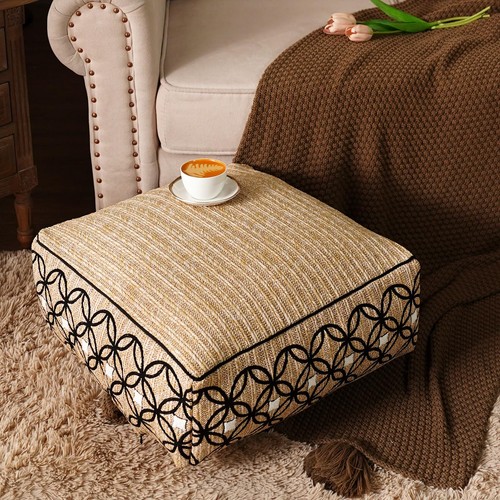 Pouf cover ottoman unstuffed - pouf,