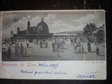 carte postale ancienne de NICE 1897 avec timbre
