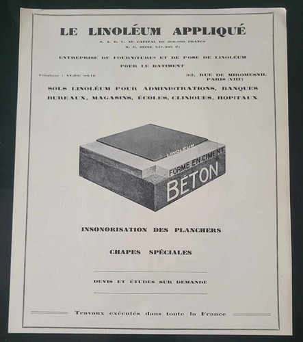 1932 linoléum appliqué - linoléum,