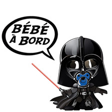Sticker BÉBÉ A BORD ! Dark Vador Bleu